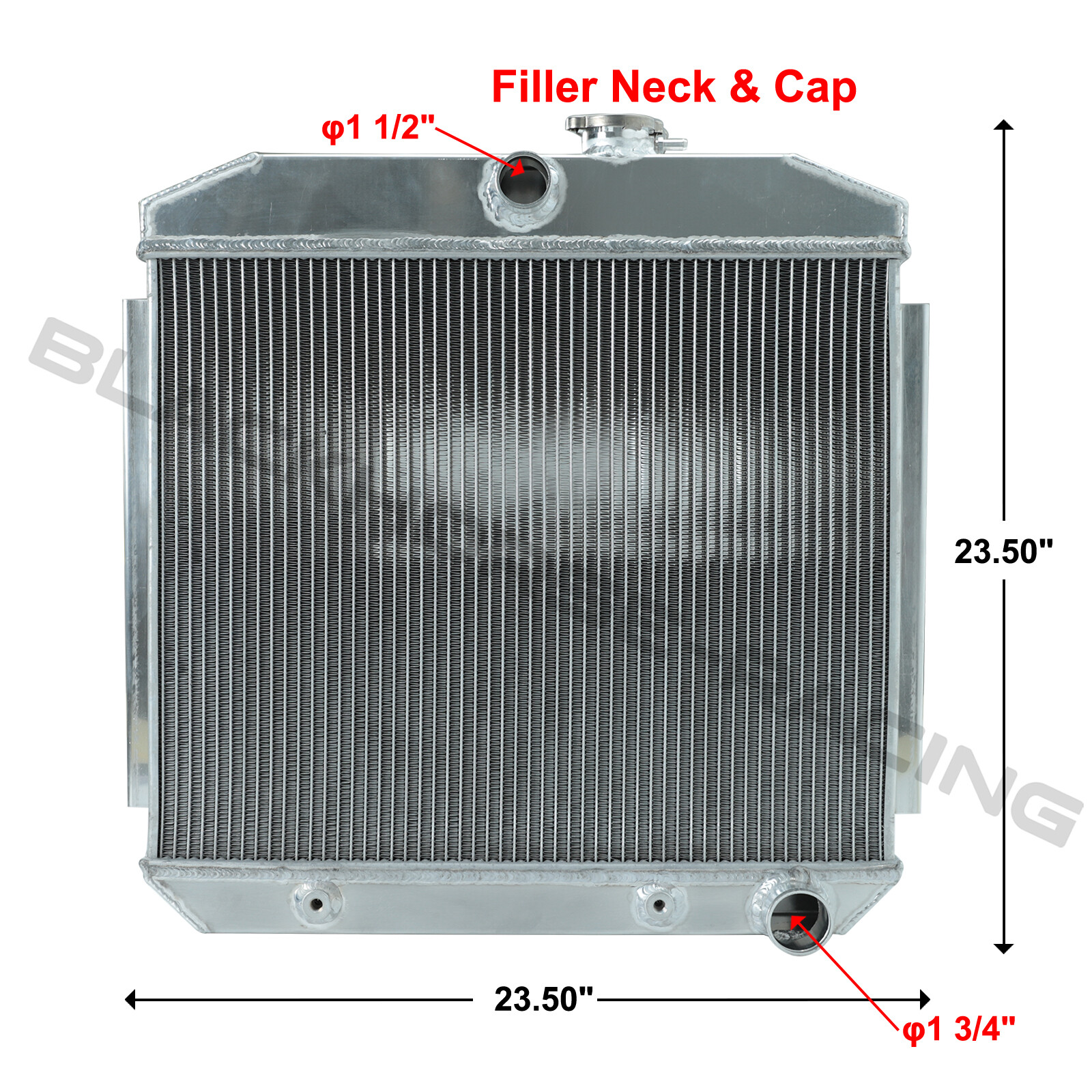 Motor Radiator Light Aluminum 3 Row Core Light Radiator For 1955-1957 Chevy Block V8 150 210 ...