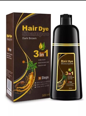 Dunkelbraun Haarfärbe shampoo für graues Haar, Sofort-Haarfarbenshampoo, 500ml