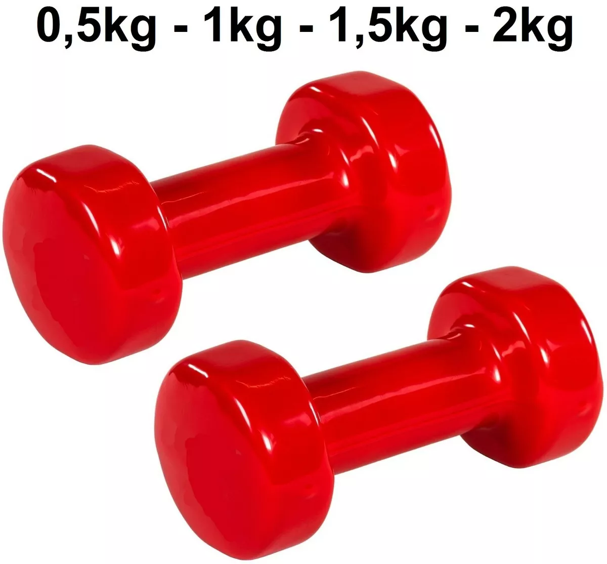 2X mancuernas pesas de 1kg 1,5kg 2kg cubierta en vinilo suave ejercicio  gimnasia