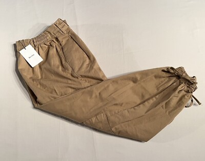 BERSHKA Comfort Waist CARGO COMBAT Cuffed Denim Trousers US 4 EURO 36 NWT