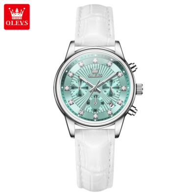 Olevs Women\'s White Black Vintage Leather Waterproof Reloj Mujer Luxury Watch OLEVS Classic Leather Watches for Women, Business Dress  main image 4