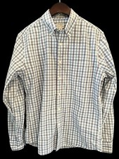 J.Crew Men's Blue Slim Organic Cotton-Stretch Secret-Wash Poplin Shirt Sz Med