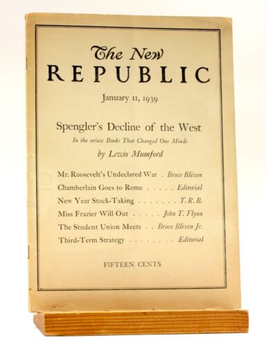 Bruce Bliven / NEUE REPUBLIK 11. Januar 1939 Lewis Mumford 'Spengler's - Bild 1 von 1