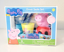 PEPPA PIG Toothbrush Great Smile Set for Kids with Holder  Rinse Cup - NEW