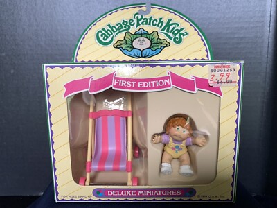 Cabbage Patch Kids Xavier Miniature Doll w/ pink purple Stroller