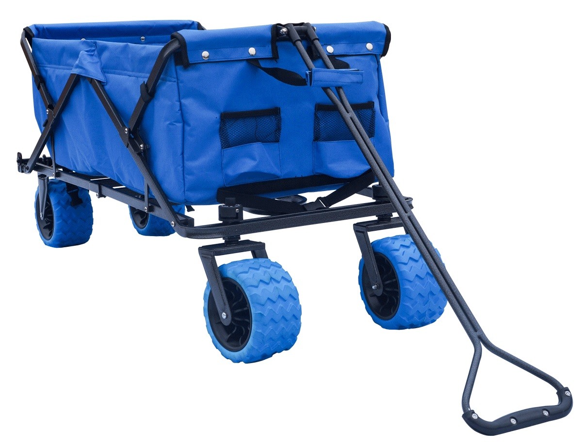Collapsible Beach Cart Folding Wagon Utility Shopping Cart Outdoor Garden Cart