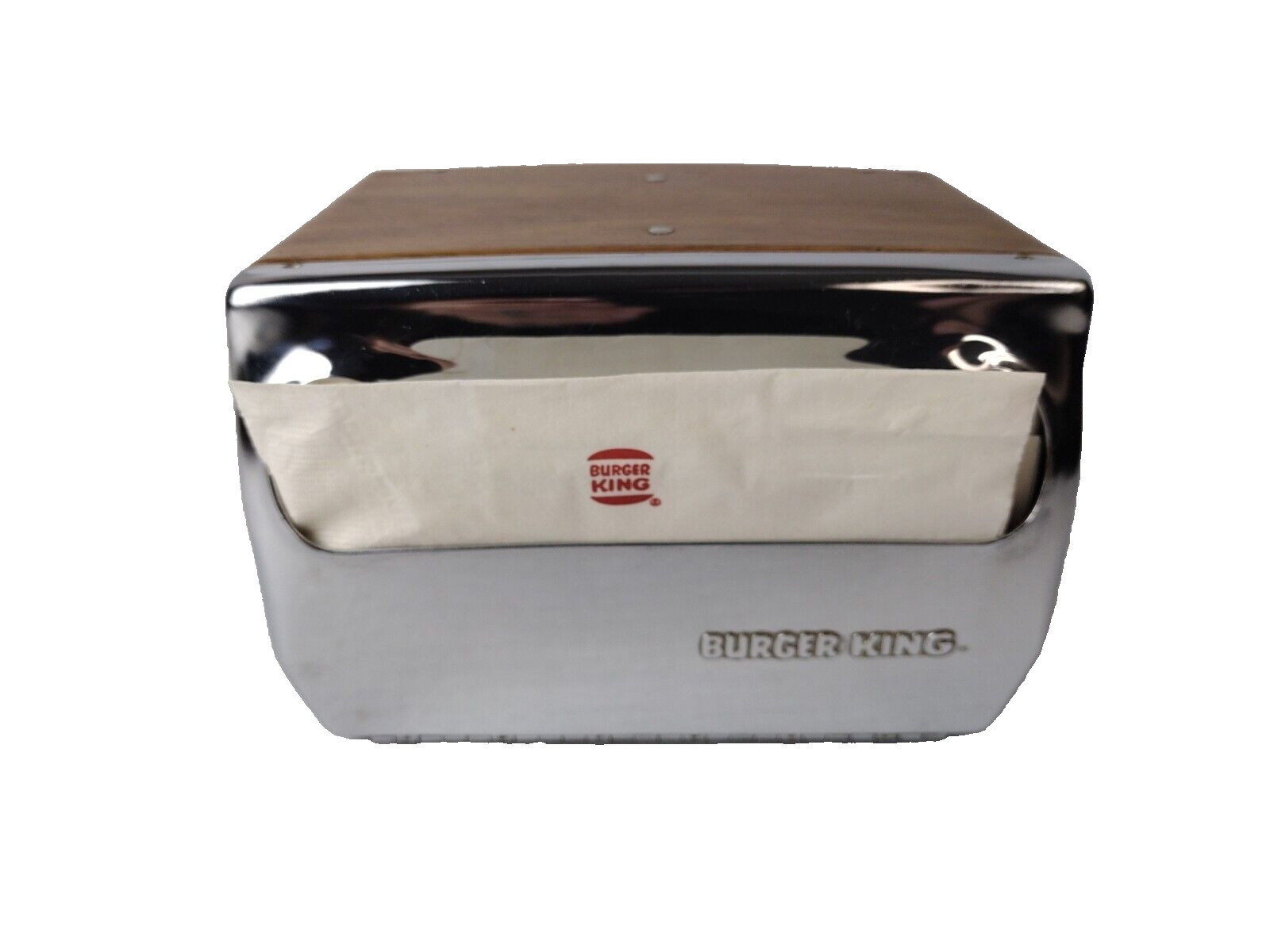 Vintage Burger King Table Top Napkin Dispenser USA Made Luxrifold Napkins 1970's