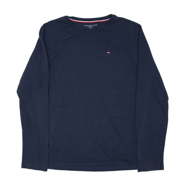 T-shirt TOMMY HILFIGER blu manica lunga da uomo M T-shirt TOMMY HILFIGER blu manica lunga da uomo M