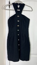 Aryn K Dress Mini Razor Back Gothic Grunge Punk Sz S Black Lined