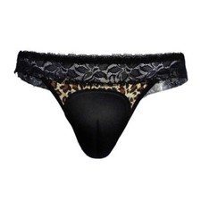 Leopard Print Men Hiding Gaff Panty Crossdresser Thongs String Camel Toes Shaper