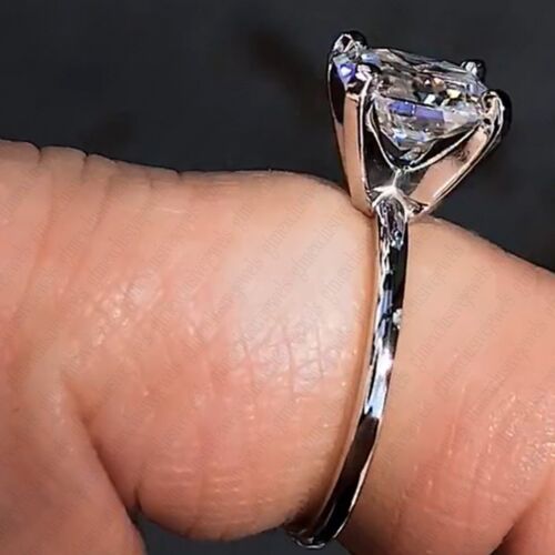 IGI 2.30Ct Asscher F VS1 Lab Grown Diamond Engagement Ring In 14k Yellow Gold - Picture 12 of 15