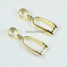 Wholesale 100pcs/lot 24x7mm Gold Plated Large Pendant Pinch Bails Connectors