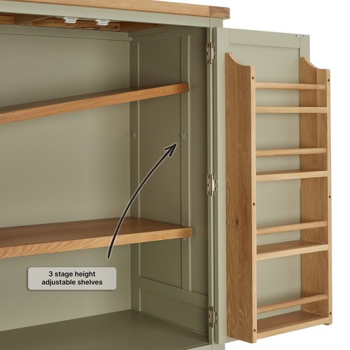 Marbury Sage Green Double Kitchen Larder Cupboard - SLIGHT SECONDS-SAG49-F279 - Picture 11 of 19