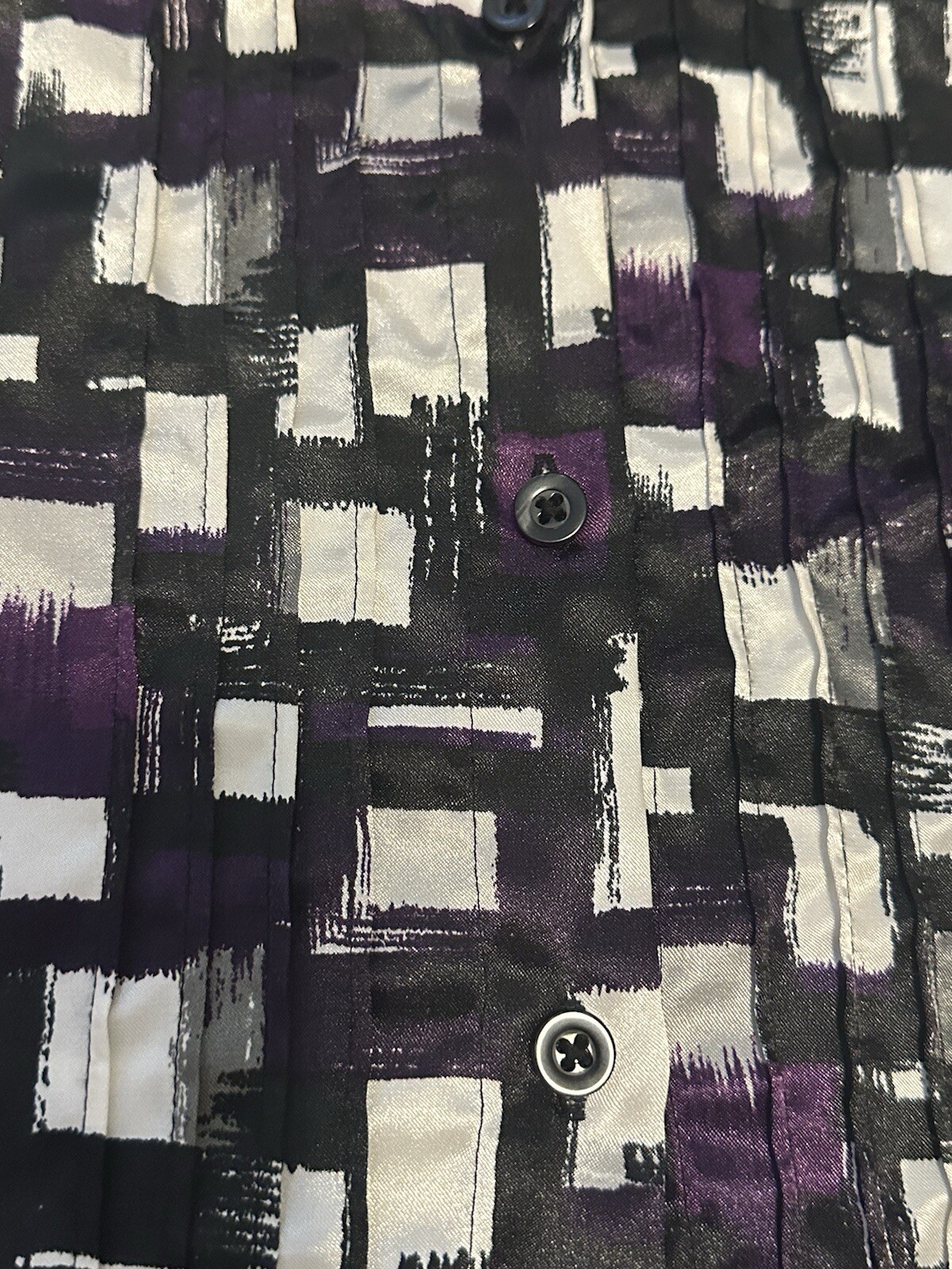 Chicos Blouse Button Down Collared Black Purple G… - image 13