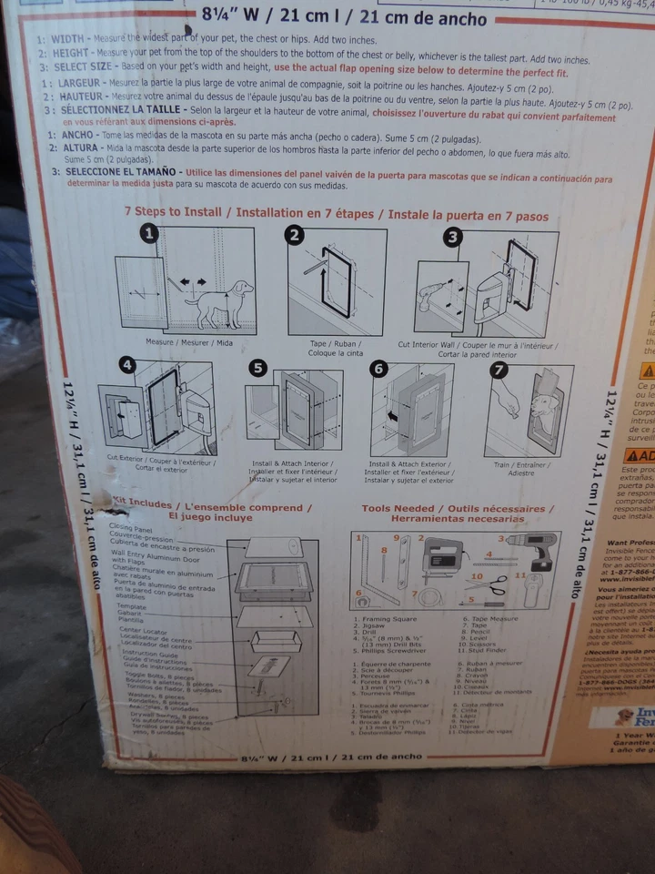 Pet Safe Wall Entry Pet Door PPA11-10916 Medium 8 1/4" X 12 1/4" - Image 2 of 4