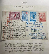 1942 Beyoglu Turkey Real Picture Postcard Censored Cover to Leipzig Germany