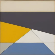 Medium Abstract Painting 2x2 ft. Post-Modernism Geometric Demrin OOAK NEW