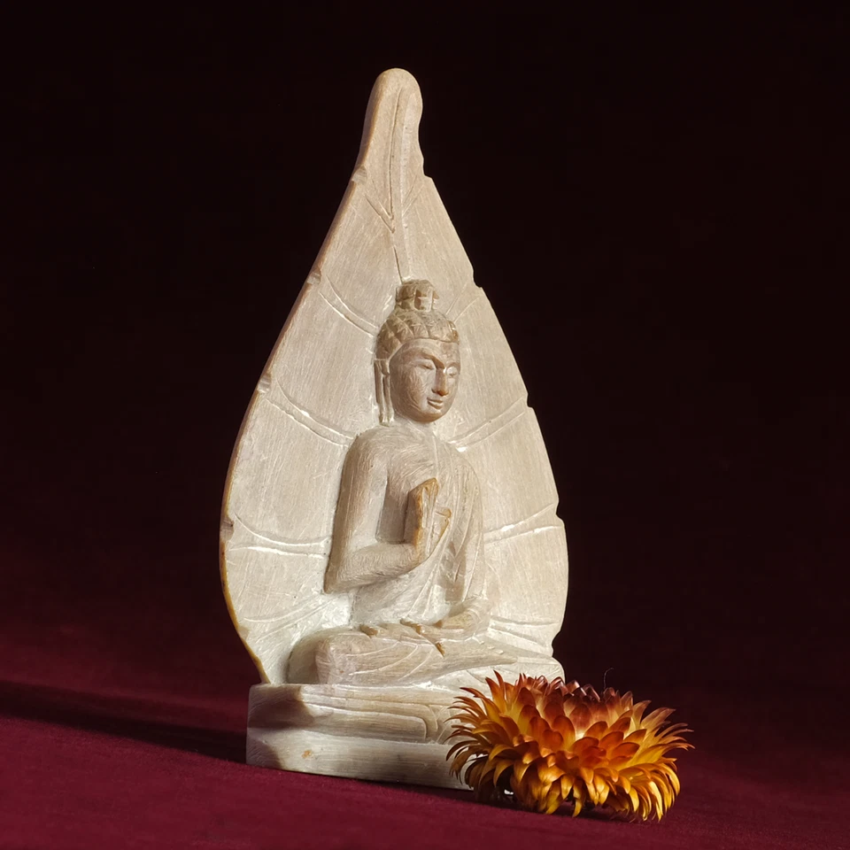 Escultura de Buda Estatua de Mármol 11Cm Tallada Budismo Altar Mindfulness Foto 3 de 4