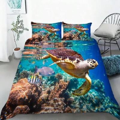 Ocean Turtle Bedding Duvet Cover Set Sea Turtle Kids Bedding Set