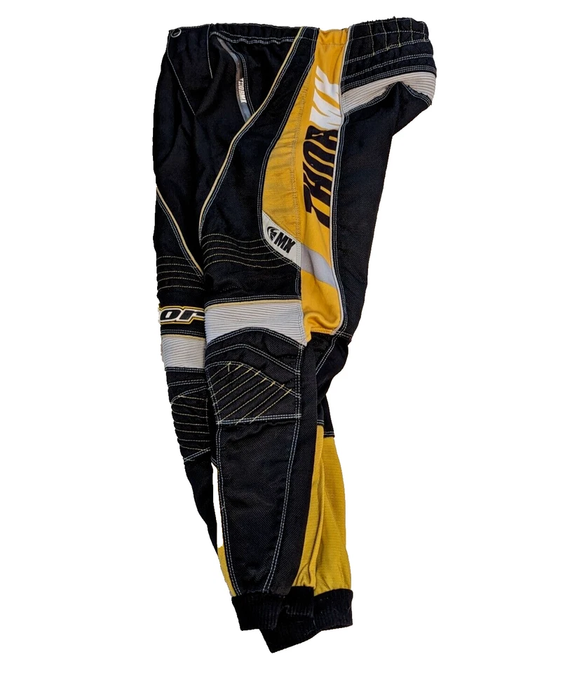 THOR MX Phase Motocross Pants Youth 26 Black Gold Dirt Bike Offroad Racing - Image 4 of 4