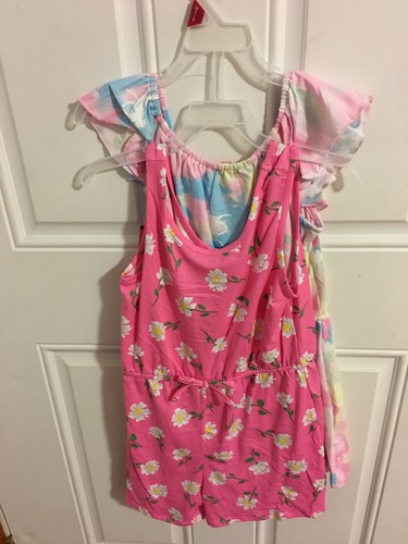 BRAND NEW GIRLS SIZE 7-8 2 PACK ZUNIE GIRL ROMPERS - Picture 6 of 10