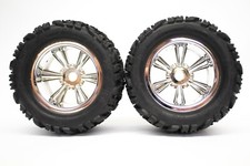 Imex 3.2 Dirt Dawg Tires Hawk Chrome Rims 1 Pair 1714mm Hex