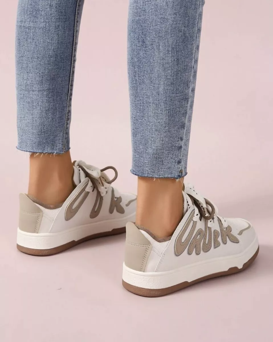 Baskets Sneakers Simili Cuir Homme Femme Bicolore Chaussures A Lacets Blanc 38