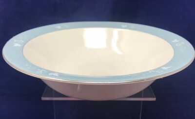Royal Doulton REFLECTION Floral Print Blue Round Vegetable Serving 10'' Bowl 