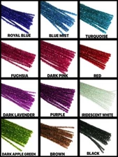 12" Metallic Wired TINSEL ( PIPE CLEANER ) 6MM STEMS Choose Color & Pack Amount