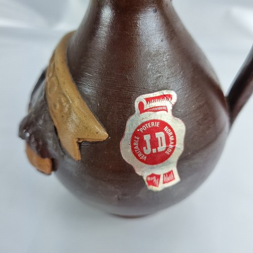 Vintage Calvados Normandy Stoneware Jug – J.D. Poterie Normande Décor - Picture 4 of 7