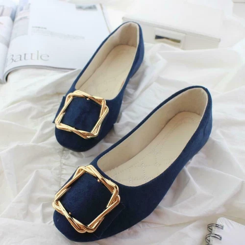 Womens Ballet Dolly Pumps Ladies Flat Solid Slip On Loafers Suede Shoes Size - Picture 14 of 33