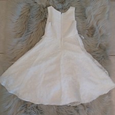 Petite Adele White Lace Overlay Wedding Flower Girl Dress Size 4