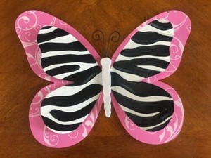 Download Hobby Lobby Butterfly Wall Decor Hot Pink Zebra Pattern 12 X16 Ebay