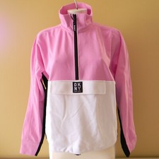 DKNY Sport Logo 1/2 Zip Pullover Long Sleeve Size M Rosebud/Pink
