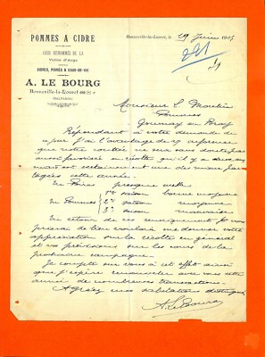 BONNEVILLE-LA-LOUVET ( 14 ) A. LE BOURG / APPLES A CIDER / COURIER 1905