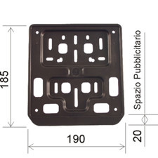 Portatarga scooter moto FORMATO europeo 185 x 190 mm NERO Plastica SATINATA
