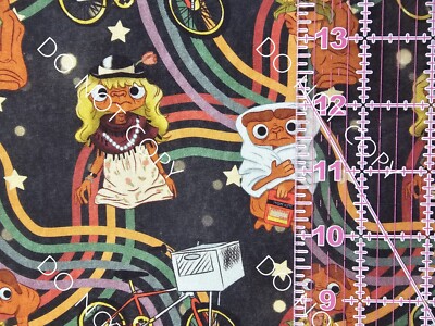Custom 100% Cotton Woven Fabric E.T. Extra Terrestrial Movie By The 1/4 Yard