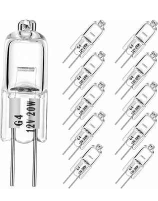 10 Pcs, G4 Halogen Bulb 20W 12V T3. 10 Pcs. A-8