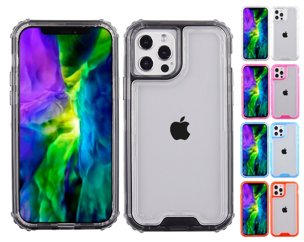 For Apple iPhone 12 Pro Max Clear Heavy Duty ShockProof Hybrid Cover Case