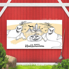 Happy Halloween party festival creepy ghost background banner