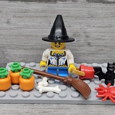 LEGO Witch Girl Black Hat Minifigure 40122 Halloween Pumpkins Bat Bones Broom