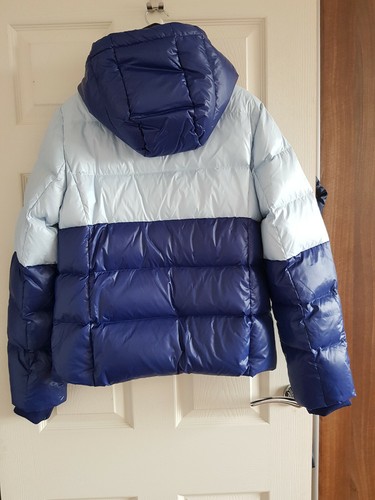 Women's Karl Lagerfeld 70% Down Two Tone Quilted Jacket Blue Color Size L - BNWT - Picture 6 of 11