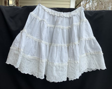 Vintage 1970's Montgomery Ward Girls Skirt Size 6/6x Lace Ruffles Party Rare USA