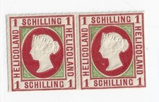 BRITISH HELIGOLAND GERMANY 1867 QV 1SCH MNH BLK2 STAMPS MARGIN STAMPS 13A94