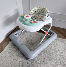 Safari Theme Baby Walker with Play Tray, Plastic, Grey Frame/Base