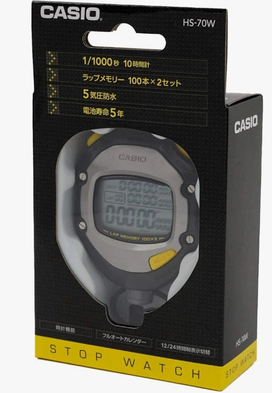 Casio HS-70W-1JH Stop Watch Black Waterproof Sports Stopwatch Japan - Image 3 of 4