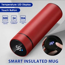 Smart Insulated 500ml Stainless Steel Vacuum Mug Thermos Cup – RED