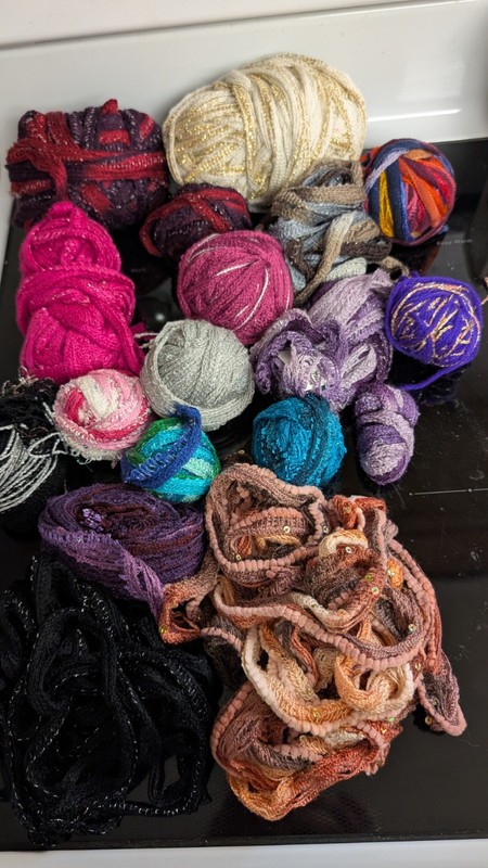 red heart boutique sashay yarn-  Mix Lot Almost 2 Lb Mixed Colors