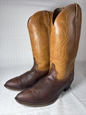VINTAGE MADE IN USA Acme Western Cowboy Brown Leather Boots MENS SIZE 11.5 D 2P