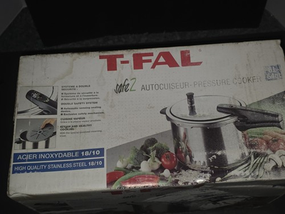 #ad T fal Safe2 Stainless Stove Top Pressure Cooker 6.4 Qt 6 L New In Box $40.00